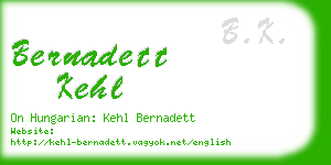 bernadett kehl business card